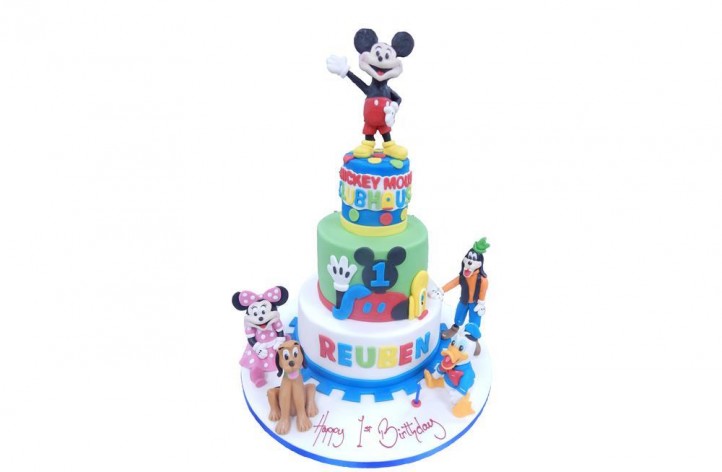 Mickey Club House Tiered Cake with Figures